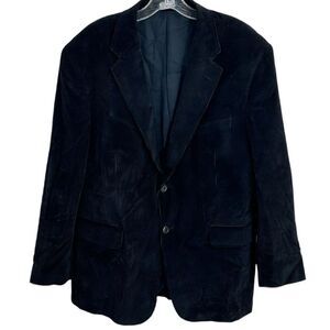 Stafford 42S Classic Fit CORDUROY w/ Elbow Patches Sport Coat Blazer  Blue Mens